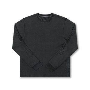 SCRAWL LS WAFFLE T-SHIRT // WASHED BLACK