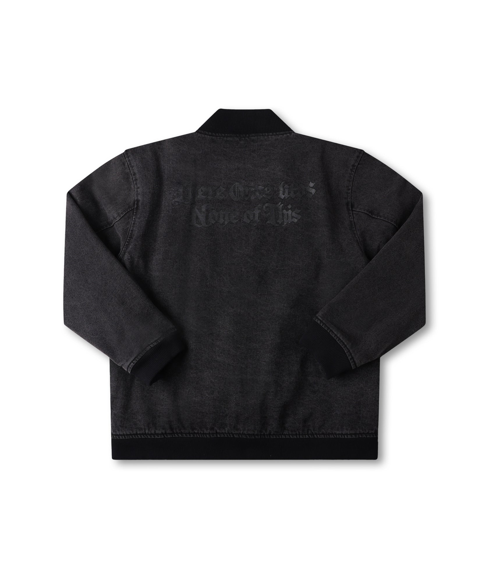 AG VARSITY JACKET // BLACK DENIM – FORMER MERCHANDISE | JAPAN