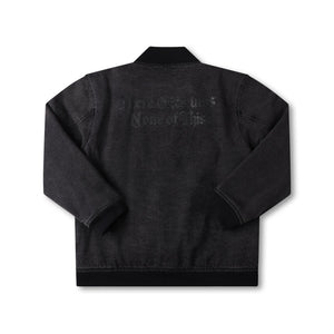 AG VARSITY JACKET // BLACK DENIM