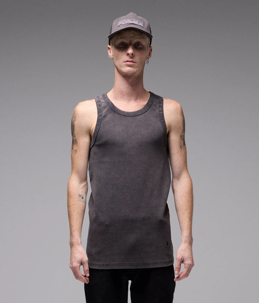 ACID RIB SINGLET // WASHED BLACK