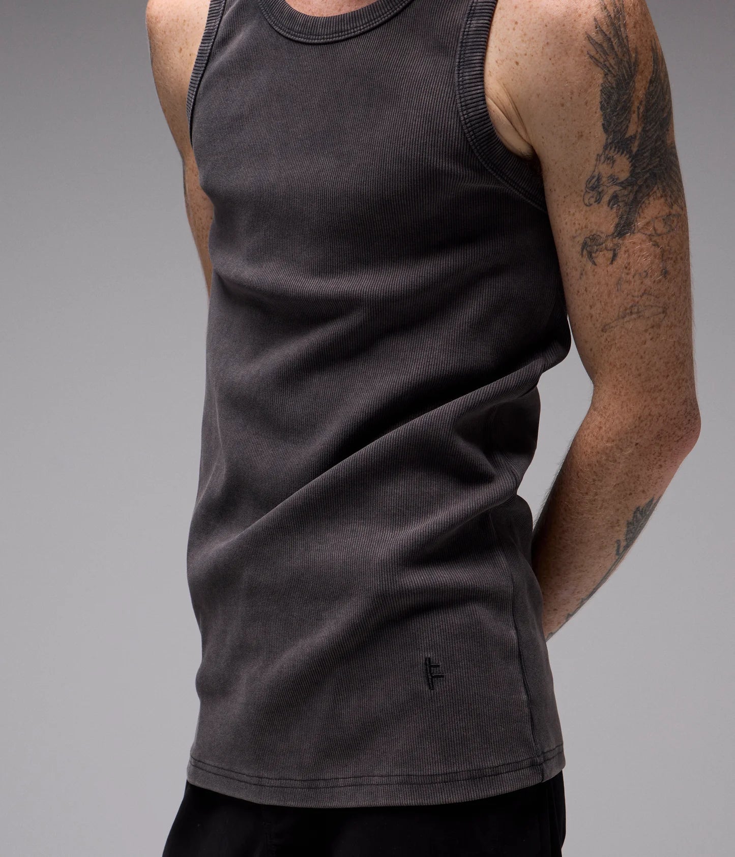 ACID RIB SINGLET // WASHED BLACK
