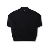 FRANCHISE LS KNIT POLO // BLACK