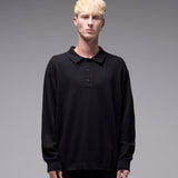 FRANCHISE LS KNIT POLO // BLACK