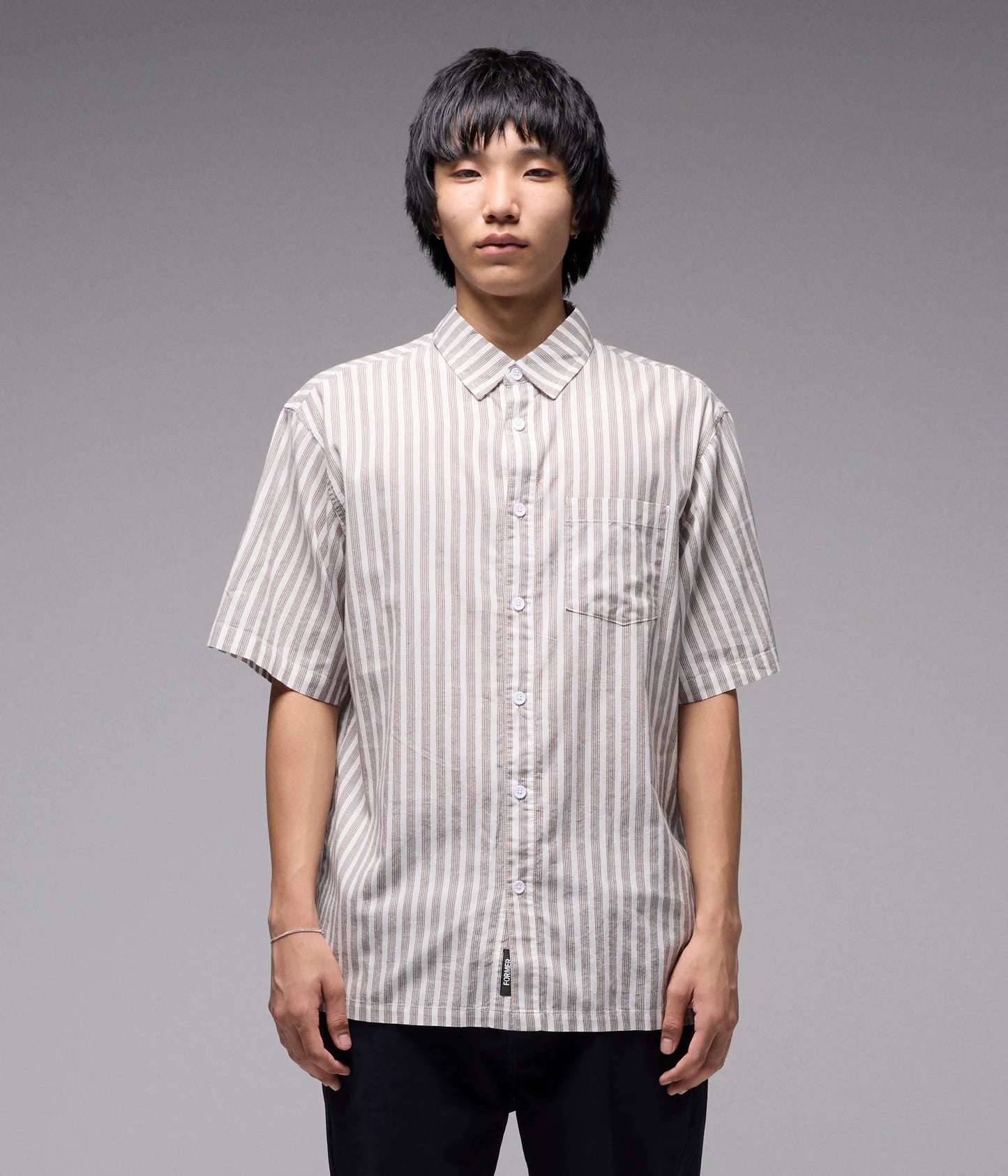 REYNOLDS STRIPE SS SHIRT // CHOC