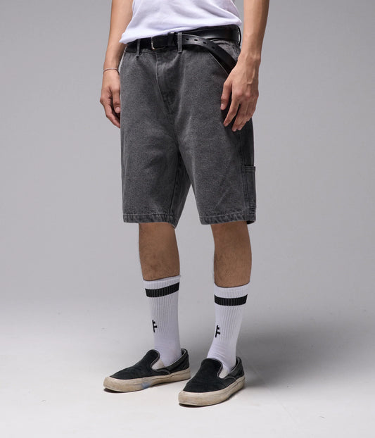 DISTEND VT DENIM 20.5" CARPENTER SHORT // WASHED GREY