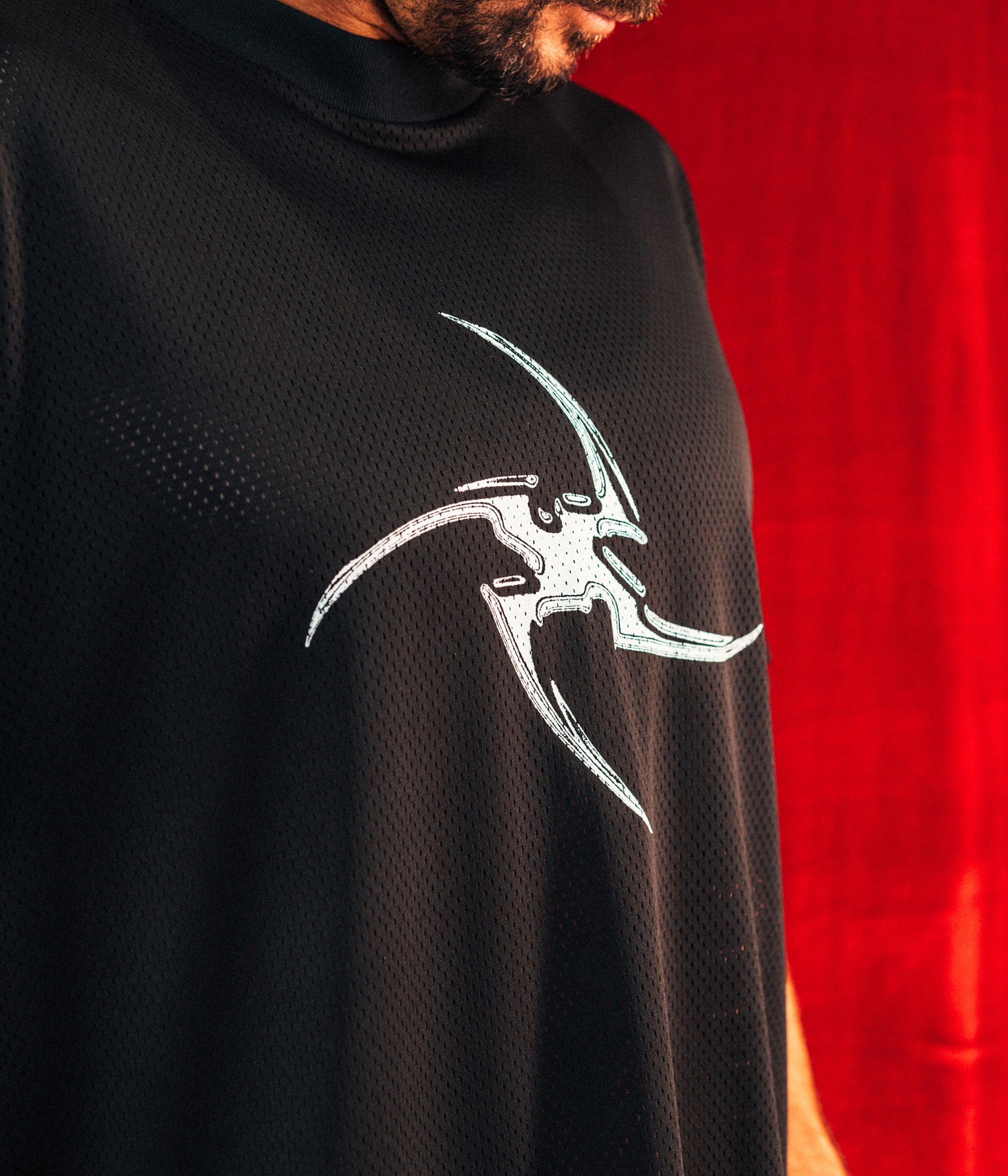 COMBAT STAR MESH OVERSIZED T-SHIRT // BLACK – FORMER COMBAT STAR MESH OVERSIZED T-SHIRT // BLACK – FORMER