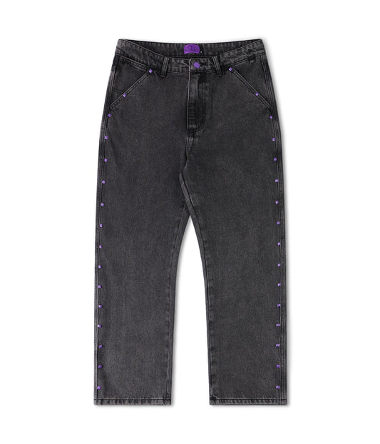 STUDDED DENIM PANT // WSHBLK