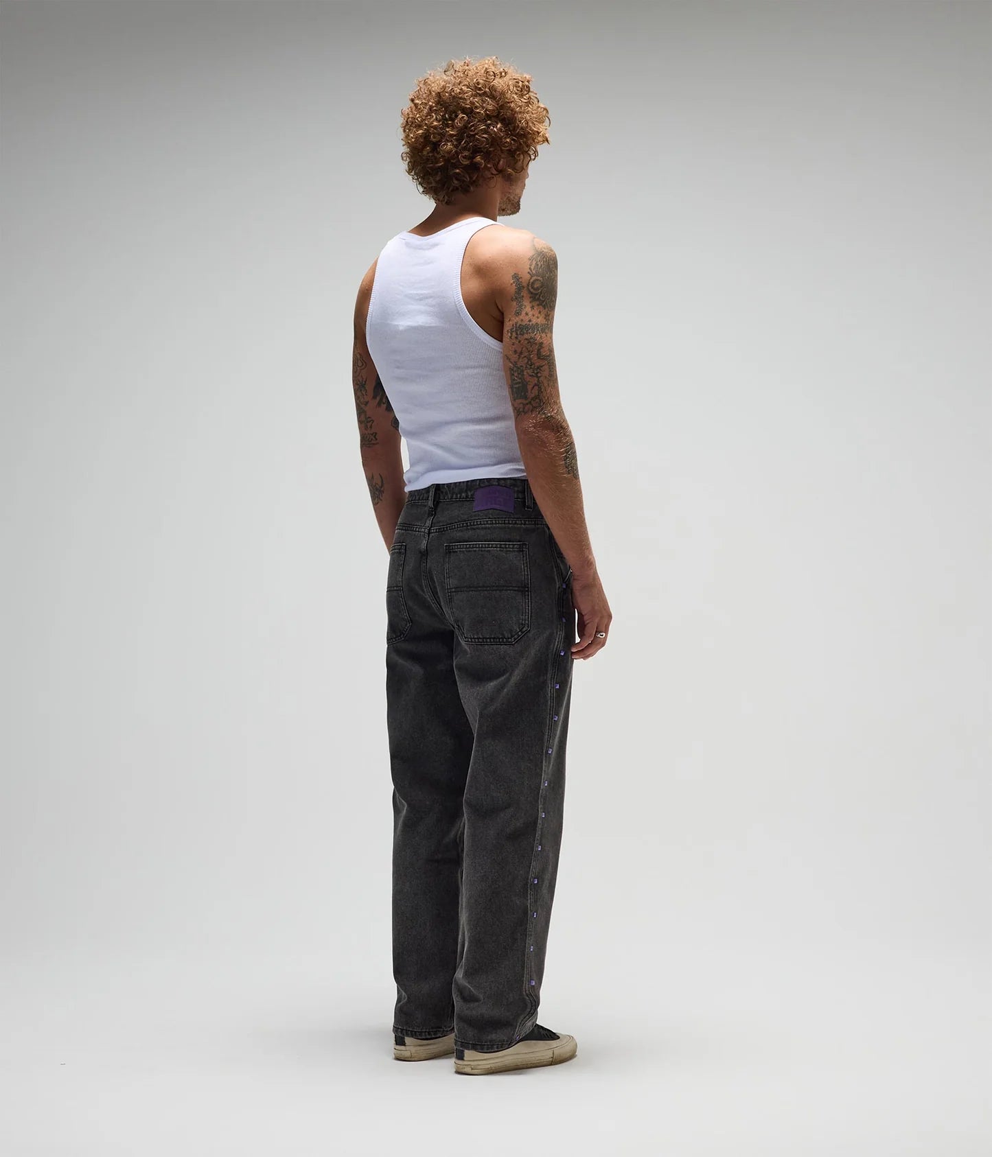 STUDDED DENIM PANT // WSHBLK