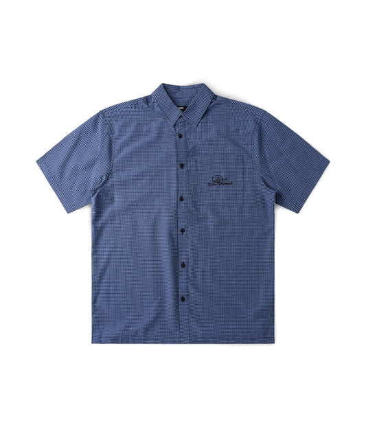 VIVIAN CHECK SS SHIRT // BLUE