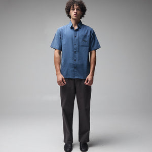 VIVIAN CHECK SS SHIRT // BLUE