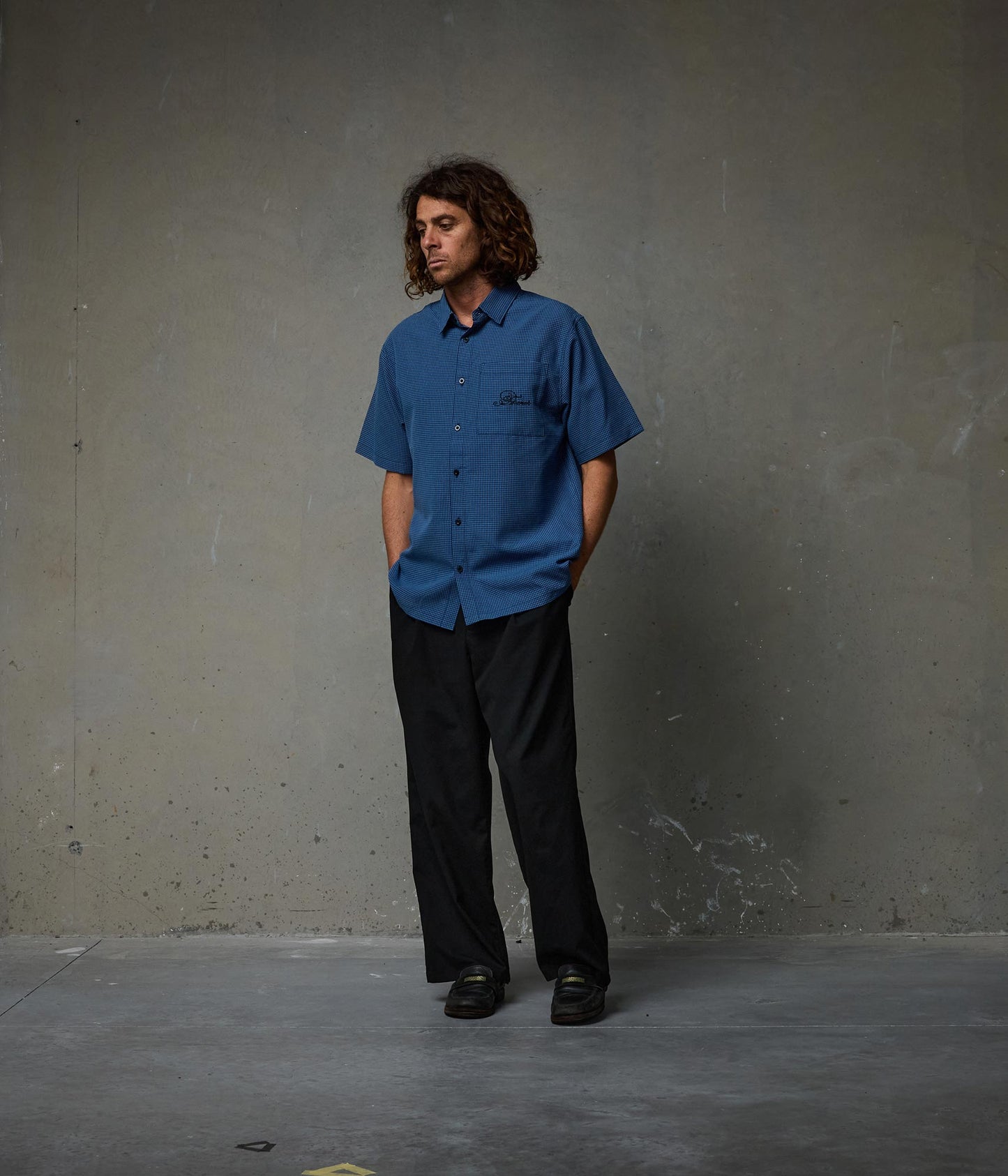 VIVIAN CHECK SS SHIRT // BLUE