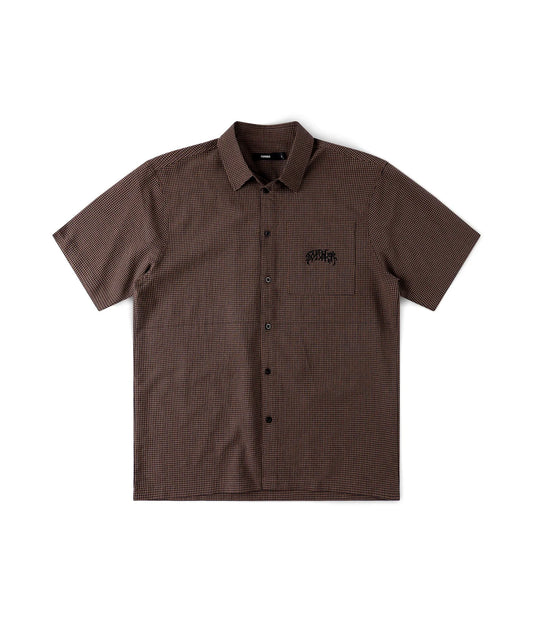 VIVIAN CHECK SS SHIRT // BROWN