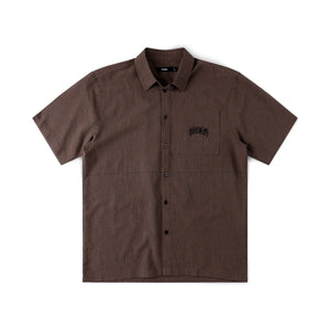 VIVIAN CHECK SS SHIRT // BROWN