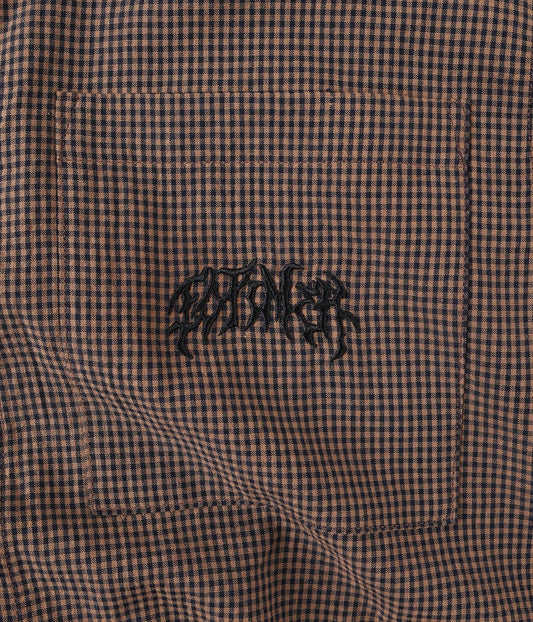 VIVIAN CHECK SS SHIRT // BROWN