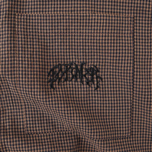 VIVIAN CHECK SS SHIRT // BROWN