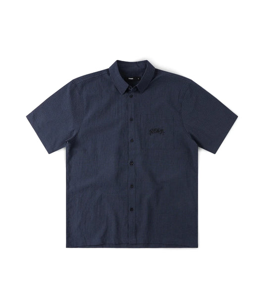 VIVIAN CHECK SS SHIRT // NAVY