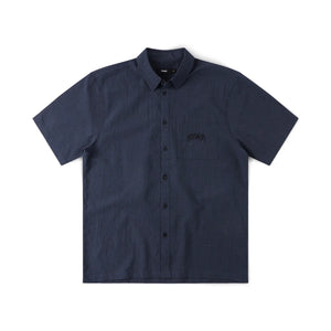 VIVIAN CHECK SS SHIRT // NAVY