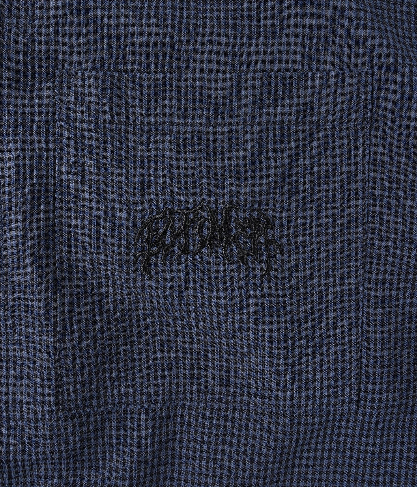 VIVIAN CHECK SS SHIRT // NAVY