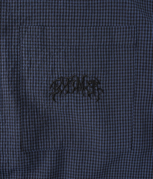 VIVIAN CHECK SS SHIRT // NAVY