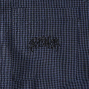 VIVIAN CHECK SS SHIRT // NAVY