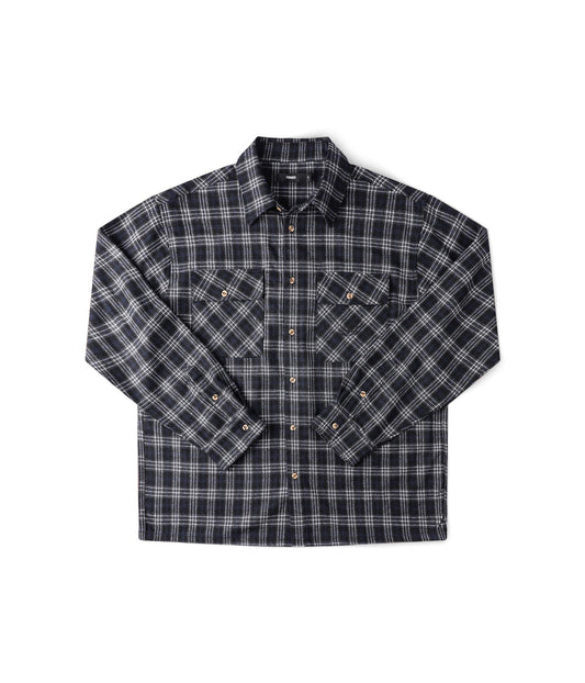 VIVIAN FLANNEL LS SHIRT // BLACK/GREY