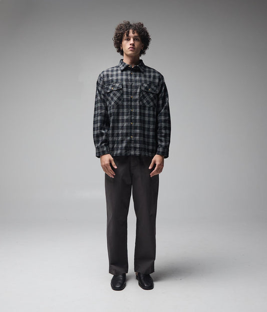 VIVIAN FLANNEL LS SHIRT // BLACK/GREY