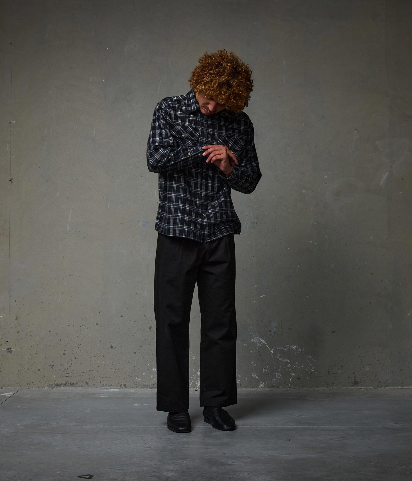 VIVIAN FLANNEL LS SHIRT // BLACK/GREY