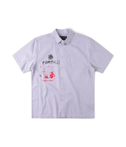 DXD REYNOLDS STRIPE SS SHIRT // GREY