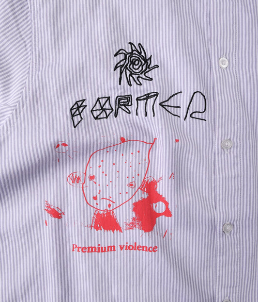 DXD REYNOLDS STRIPE SS SHIRT // GREY