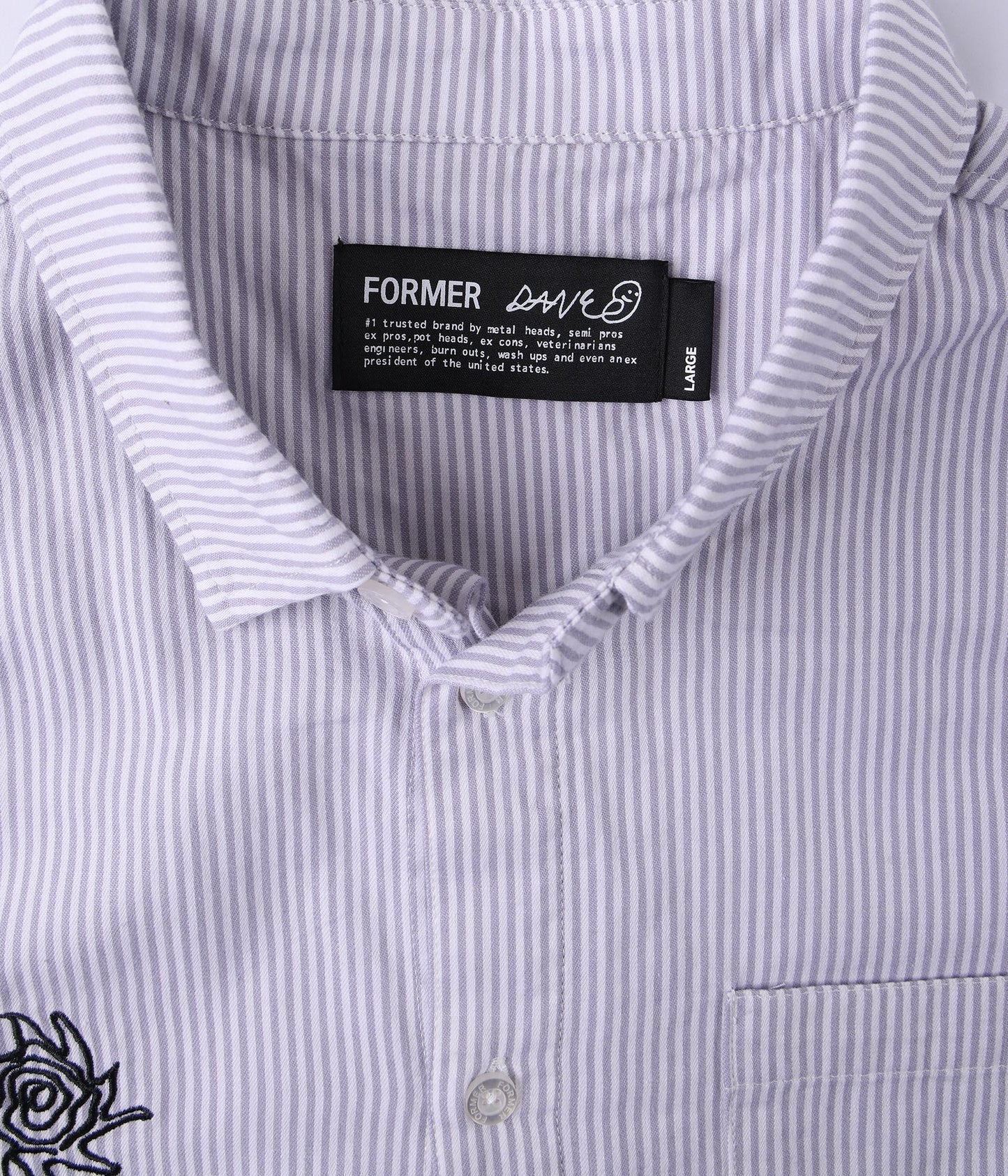 DXD REYNOLDS STRIPE SS SHIRT // GREY