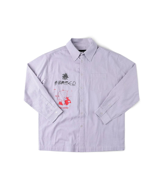 DXD REYNOLDS STRIPE LS SHIRT // GREY
