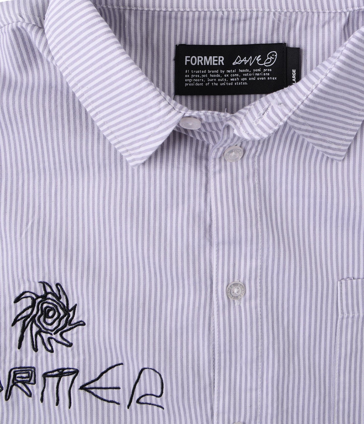 DXD REYNOLDS STRIPE LS SHIRT // GREY