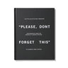 PLEASE,DONT FORGET THIS' BOOK
